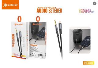 ￼Cabo Auxiliar Para iPhone P2 Audio Lightning 3.5mm Alumínio