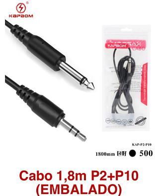 cabo para microphone p2 para p10 1.8m groso