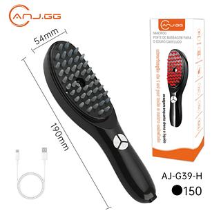￼Escova Massageadora 4 em 1 com Laser e LED, Antiqueda e Estimulador de Crescimento Capilar Sem Fio