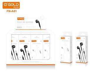 Fone de Ouvido com Fio e Borracha Entrada 3.5mm Microfone Integrado e Botão de pausa