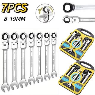 Jogo Chaves Combinada Com Catraca Estriada Articulada 8 A 19mm