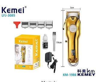 Kemei 1986 Dourado Bivolt Máquina Cortar Cabelo Profissional