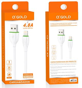 Cabo Dados Carga Rápida Para iPhone 4.8A 1m—AGOLD
