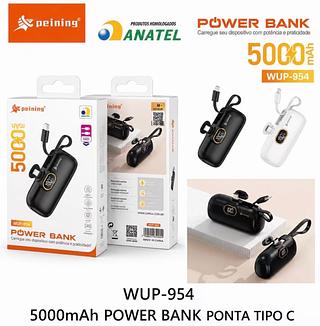 Mini Power Bank Cápsula Criativa Compatível Para Typec 5000mah Peining