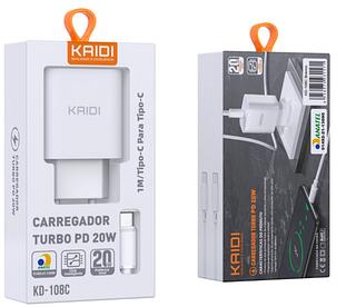 Carregador Celular Tipo C Turbo 20w Com Cabo 1m