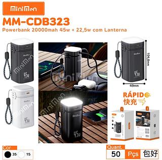 Carregador Portátil Bateria 20000Mah 22.5w Turbo Power Bank Com Led