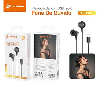 Fone De Ouvido In-ear Tipo C Com Microfone Pei-ep103c