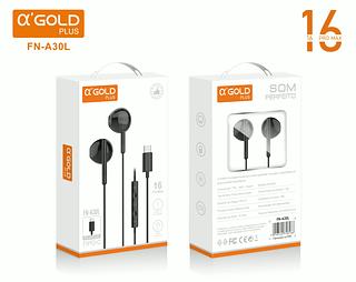 Fone de Ouvido Estéreo com Microfone Tipo C—AGOLD