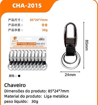 ￼Chaveiro Mosquetão Com Bussola pacote com 10pc