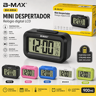Relógio Digital de Mesa Led temperatura Bmax