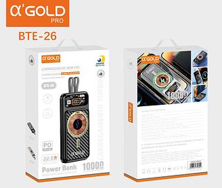 Bateria Portátil Power Bank 10000mAh 22.5W PD Alta Velocidade Magnético com cabo embutido A'GOLD