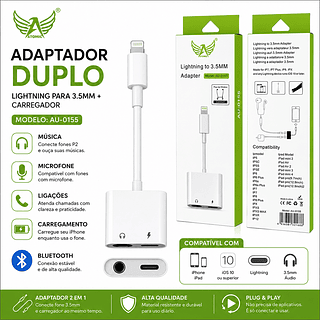 Cabo Auxiliar Para iPhone 3.5mm- Carregador-microfone