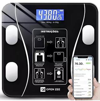 Balança Digital Corporal Bioimpedancia Aplicativo Bluetooth 180kg bm-a15