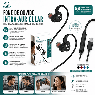 Fone De Ouvido Com Fio Com Microfone Para Typec ，Cobre Driver Fone De Ouvido Esportivo Baixo Estéreo