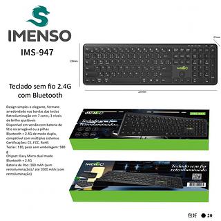 Teclado Gamer Digital Bluetooth Sem Fio Imenso 947