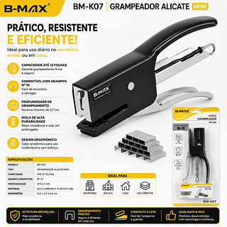 Mini Grampeador Alicate em Metal Para até 25 Folhas，includo 100pc grampos
