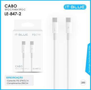 Cabo De Dados Pd 27w Type-c Para Ios It-blue