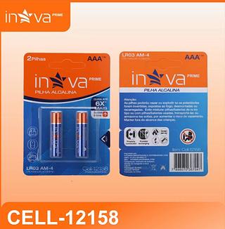Pilha Palito AAA C/2 Unidades Inova (Dura Até 6x Mais) - cell-12158