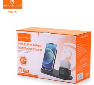Base de carregamento sem fio 3 em 1 turbo ultra rápido yd15 hmaston