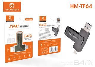 H'maston PenDrive 2 Em 1 Tipo C pen drive Memória Vara 64GB