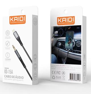 Cabo Áudio Auxiliar Lightning P2 Músicas Caixa Som Cel Carro—Kadi