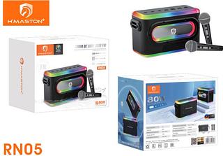 ￼Caixa de Som Portátil Bluetooth 5.0 80w Karaokê com 2 microfone Sem fio