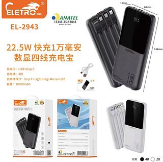 10000mah Power bank com carregamento rápido para alguns celulares com display de 22,5w com 4cabo