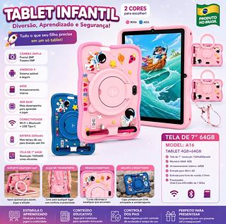 ￼Tablet Infantil Kids 7 Polegada com wifi bluetooth Android Super Resistente Smart fang