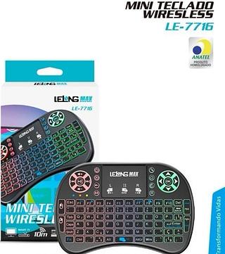 Mini Teclado Wireless Touch Pad Android Tv Box Smart Com Led-le-7716