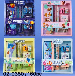 kit escolar infantil 12 Peças - menina e menino astronauta Material escolar