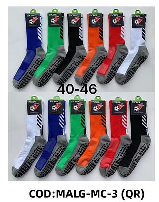 Kit 12 pares Meias Futebol Algodão Antiderrapantes De Qualidade Altura média 40-46