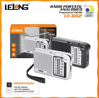 Rádio AM FM de Bolso Portátil Antigo Recarregável—LELONG