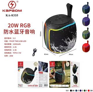 Caixa de som portátil Bluetooth Kapbom 20W TWS LED/USB/SD/FM