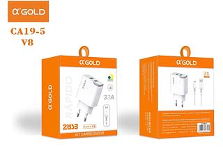 carrecador celula AGOLD 3.1a 2usb para V8