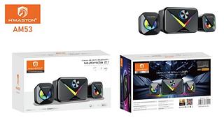 caixa som pc notebook multimidia RGB COM BLUTOOTH