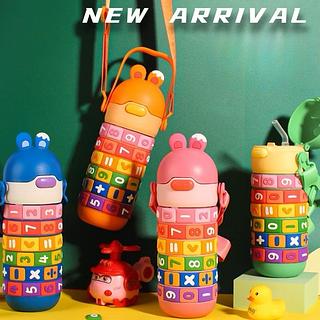 ￼Garrafa Infantil 520ml TérmicaTabuada Interativa Educacional com Cores e Números e Contas Garrafa 360