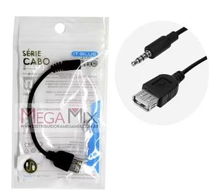 CABO ADAPTADOR P2 P3 PARA USB FEMEA PENDRIVER CELULAR MP3 MP4