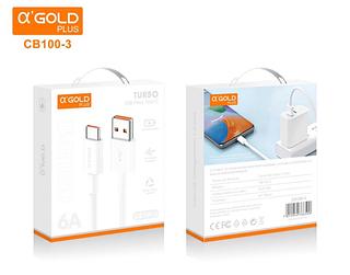 CABO DE CARGA RÁPIDA TURBO POWER USB PARA type-c 1 M METROS AGOLD