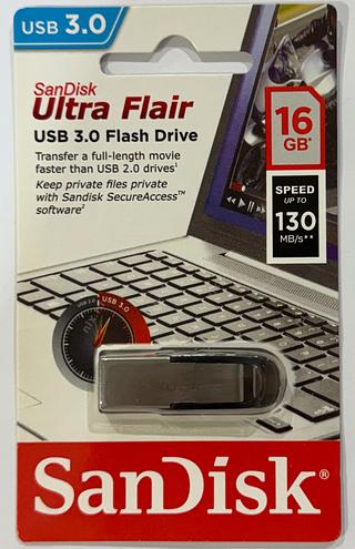 Pendrive SanDisk Ultra Flair 16GB 3.0 prateado e preto