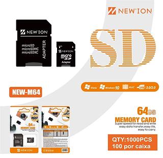 Cartão de Memória Micro Sd 64GB Original com Adaptador Sd para Celular Notebook Filmadora-AGOLD