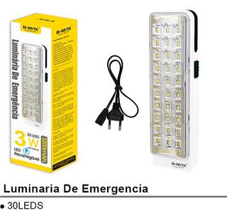 Lâmpada de Led Emergência 30Leds Recarregável—BMAX