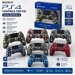 Controle joystick sem fio Sony PlayStation Dualshock 4