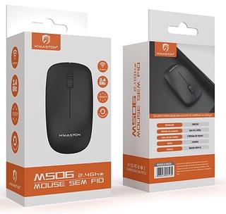￼H'maston MS06 Mouse Sem Fio 2.4Ghz 1000Dpi Para Notebook PC Wireless Bluetooth Usb Design Ergonômico