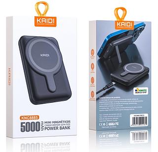 Mini Power Bank Carga Rápida Sem Fio 5000 Mah Knc-8885