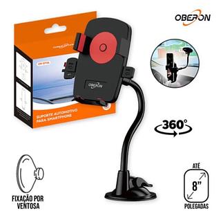 Suporte Celular Ventosa Oberon Giro 360° Para Carro Telas Até 6 Polegadas