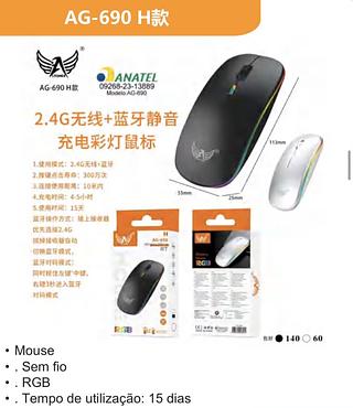 ￼Mouse sem fio de modo duplo 2.4G+ bluetooth red led