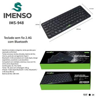 Teclado S/ Fio Imenso Ims948 Cor Preta Cor De Teclado Preto Idioma Português Brasil