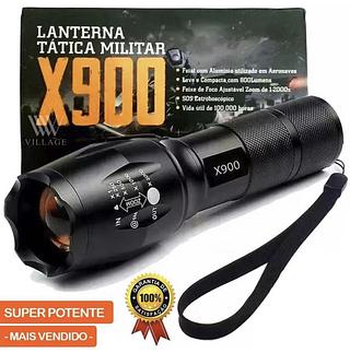 Lanterna Tática Militar X900 Zoom Recarregável