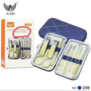 ￼Kit Manicure Cortador De Unhas Estojo com 7 Peças Otimo para Viagem AL-3603