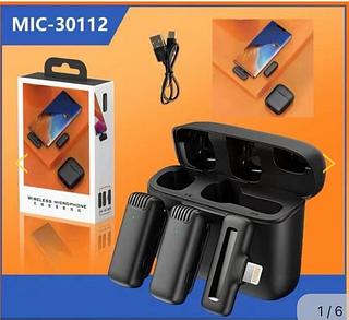 ULANZI J13 Microfone Lavalier sem fio para iPhone iPad e Android, microfone 2 em 1 Plug-Play